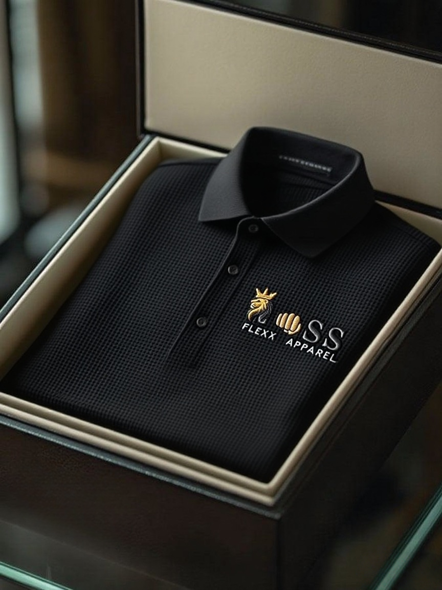 New Limited Edition Stylish Letter Print Waffle Polo Shirt - Business Casual Short Sleeve Top