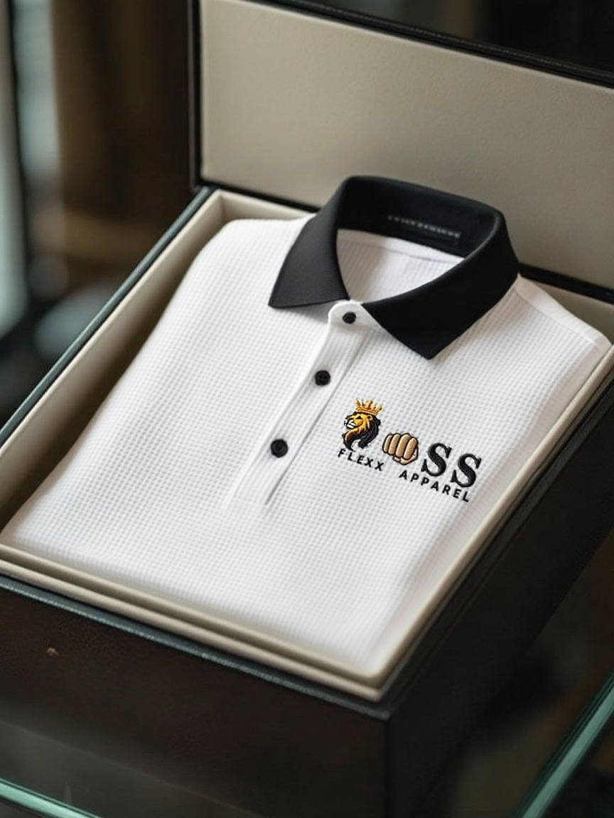 New Limited Edition Stylish Letter Print Waffle Polo Shirt - Business Casual Short Sleeve Top