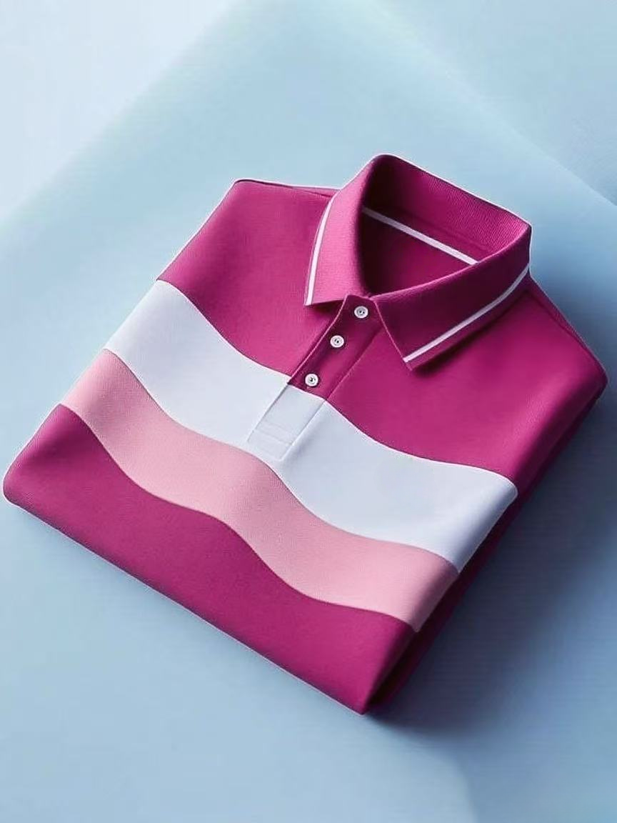 All New Limited Edition New Limited Edition Elegant Striped Short Sleeve Business Casual Polo Shirt