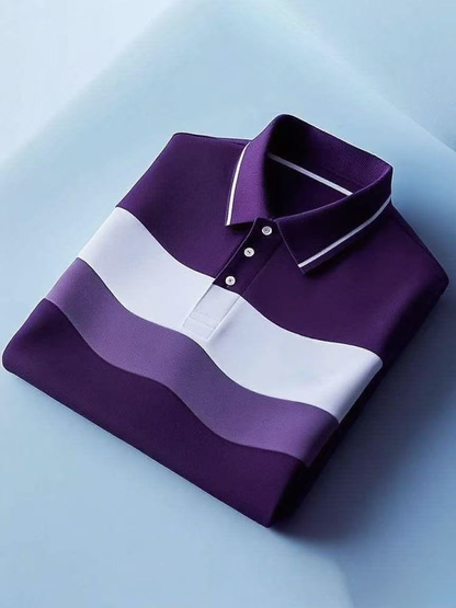 All New Limited Edition New Limited Edition Elegant Striped Short Sleeve Business Casual Polo Shirt