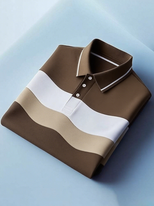 All New Limited Edition New Limited Edition Elegant Striped Short Sleeve Business Casual Polo Shirt