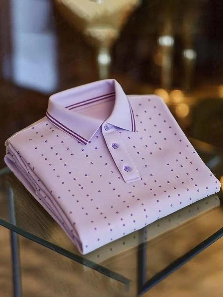 New Limited Edition Classic Business Casual Short Sleeve Polo Shirt with Logo Button Detail