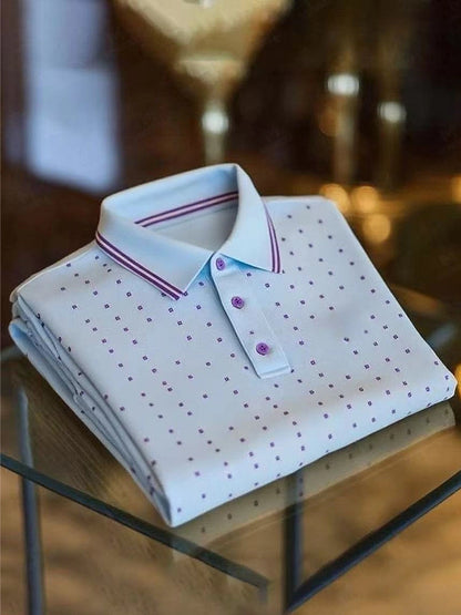 New Limited Edition Classic Business Casual Short Sleeve Polo Shirt with Logo Button Detail