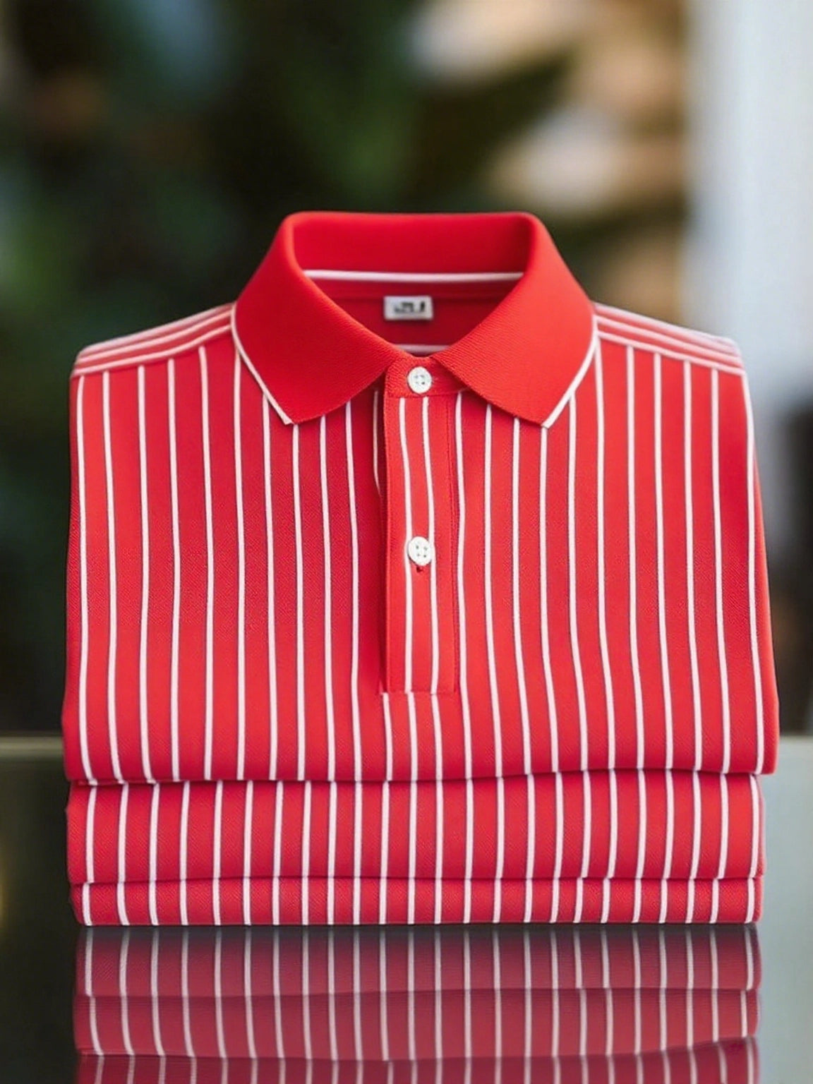 New Limited Edition Classic Striped Short Sleeve Polo Shirt: Stylish, Breathable, Button-Down