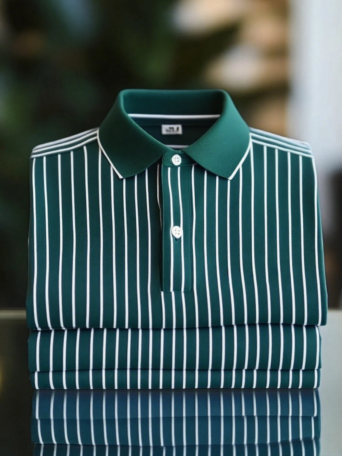 New Limited Edition Classic Striped Short Sleeve Polo Shirt: Stylish, Breathable, Button-Down