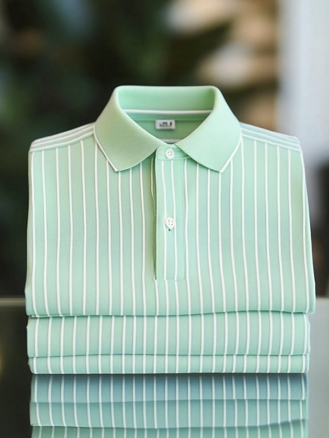 New Limited Edition Classic Striped Short Sleeve Polo Shirt: Stylish, Breathable, Button-Down
