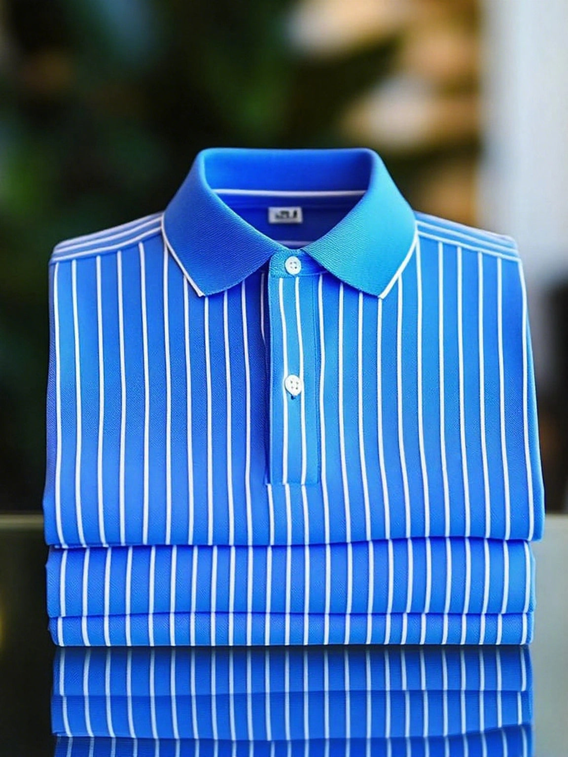 New Limited Edition Classic Striped Short Sleeve Polo Shirt: Stylish, Breathable, Button-Down