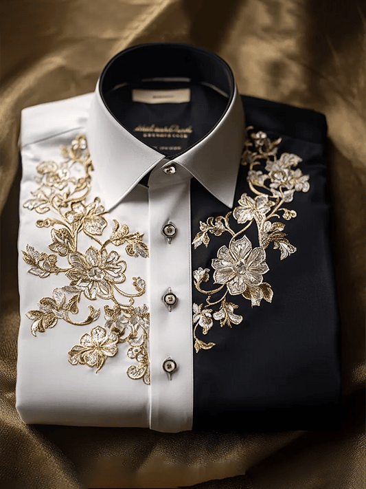 All New Limited Edition New Limited Edition Luxury Tribal Embroidered Button-Up Long Sleeve Shirt